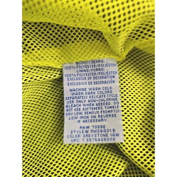 STARTER ~Men's 2XL 50-52~ Gray/Yellow Full Zip Windbreaker Lightweight Jacket. - Picture 7 of 9